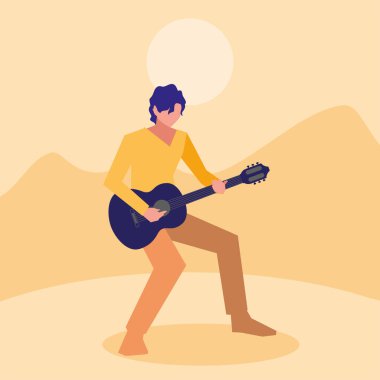 müzisyen adam klasik gitar çalma