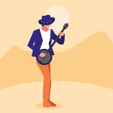 müzisyen adam banjo enstrüman çalıyor