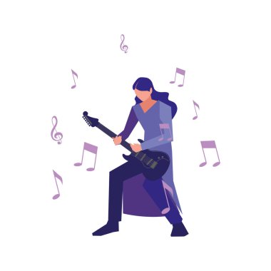 müzisyen adam elektrik gitar çalma