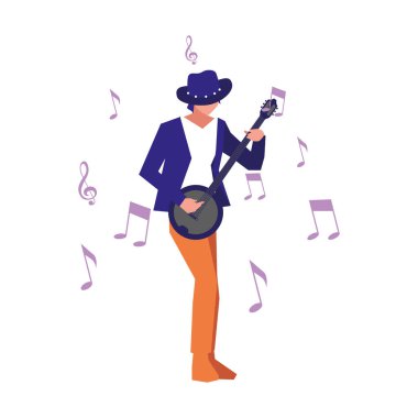 müzisyen adam banjo enstrüman çalıyor