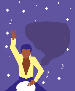 müzisyen adam davul müzik çalıyor