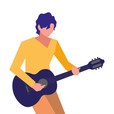 müzisyen adam klasik gitar çalma