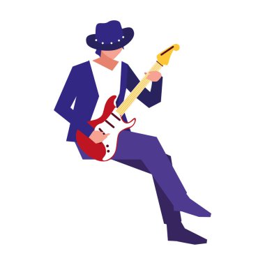 müzisyen adam elektrik gitar çalma