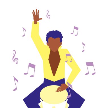 müzisyen adam davul müzik çalıyor