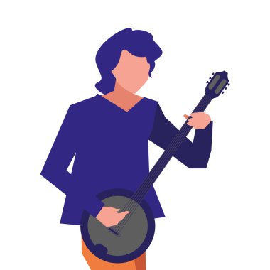 müzisyen adam banjo enstrüman çalıyor