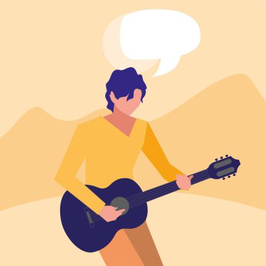 müzisyen adam klasik gitar çalma