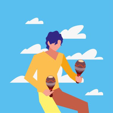 müzisyen adam maraka müzik çalıyor