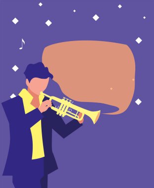 müzisyen adam trompet çalma enstrüman