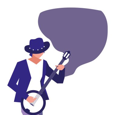 müzisyen çalan enstrüman düz tasarım