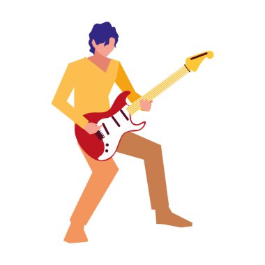 müzisyen adam elektrik gitar çalma