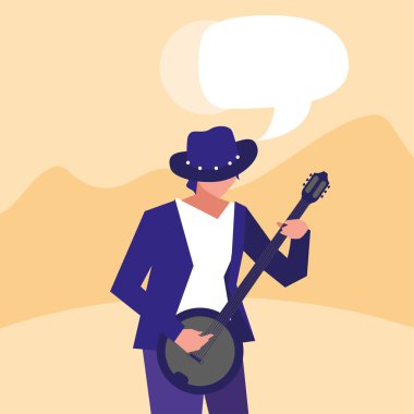 müzisyen adam banjo enstrüman çalıyor