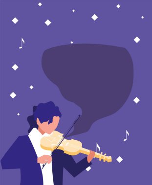 müzisyen adam keman müzik çalıyor