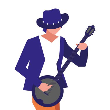 müzisyen adam banjo enstrüman çalıyor