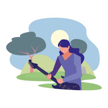 müzisyen adam elektrik gitar çalma