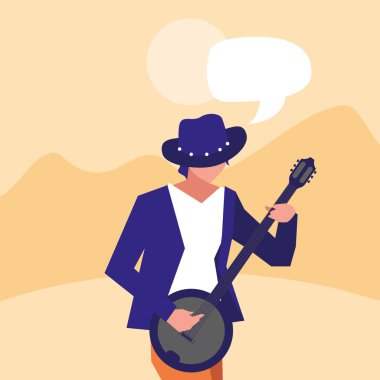 müzisyen adam banjo enstrüman çalıyor