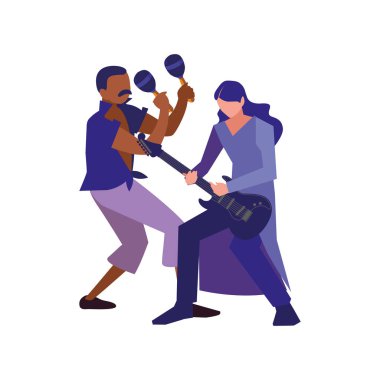iki erkek müzisyenler müzik aletleri