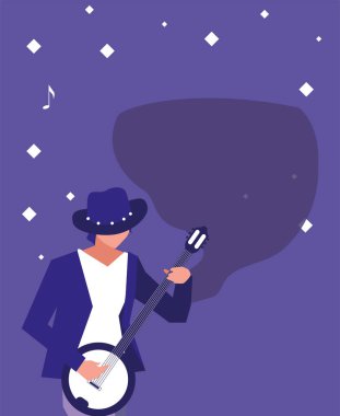 müzisyen adam banjo enstrüman çalıyor