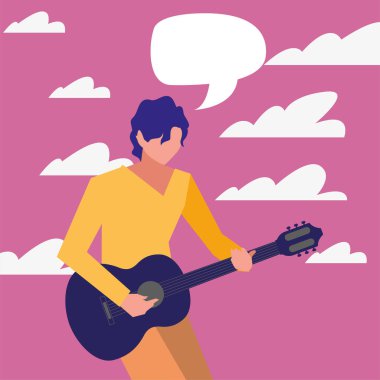 müzisyen adam klasik gitar çalma