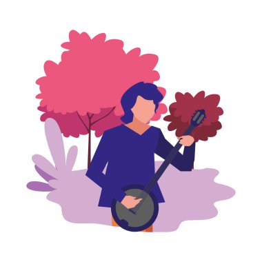 müzisyen adam banjo enstrüman çalıyor