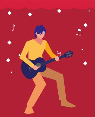 müzisyen adam klasik gitar çalma