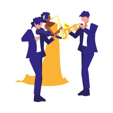 müzisyenler insanlar enstrüman orkestra çalıyor