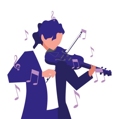 müzisyen adam keman müzik çalıyor