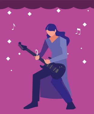 müzisyen adam elektrik gitar çalma