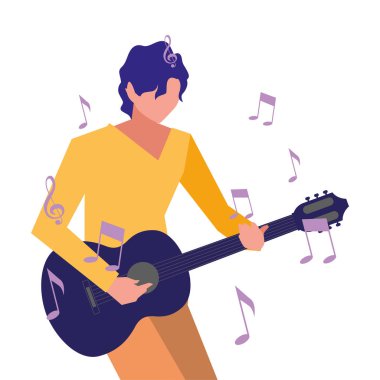 müzisyen adam klasik gitar çalma