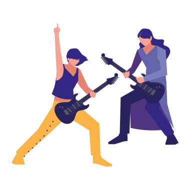 iki erkek müzisyenler müzik aletleri