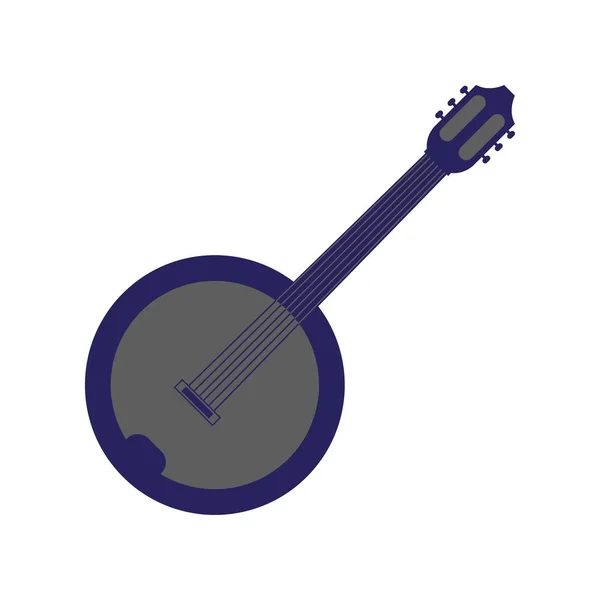 Beyaz arka plan banjo müzikal — Stok Vektör