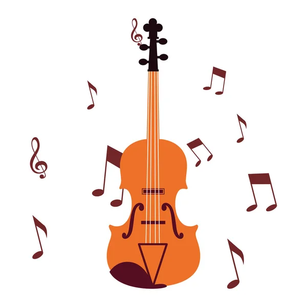 Violin musical instrument note music design — Stock Vector