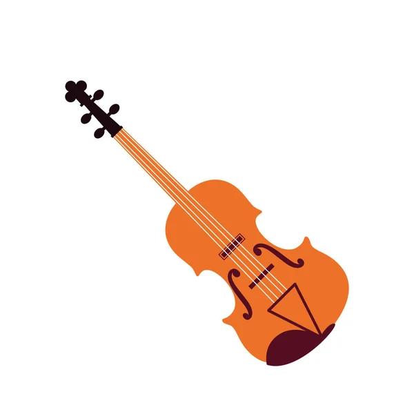 Violino musical sobre fundo branco — Vetor de Stock