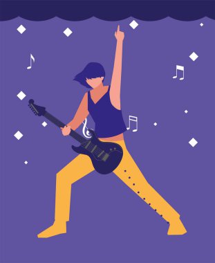 müzisyen adam elektrik gitar çalma