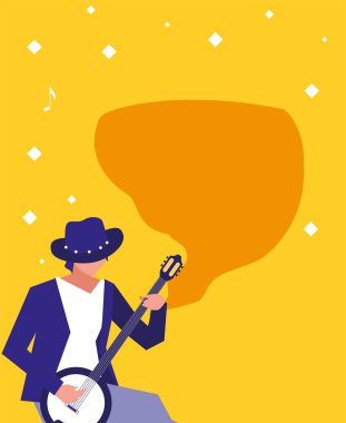 müzisyen adam banjo enstrüman çalıyor