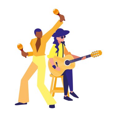 iki erkek müzisyenler müzik aletleri