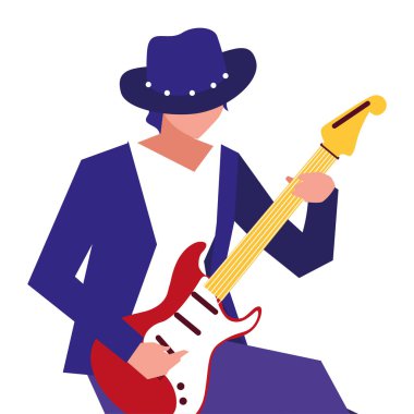 müzisyen adam elektrik gitar çalma