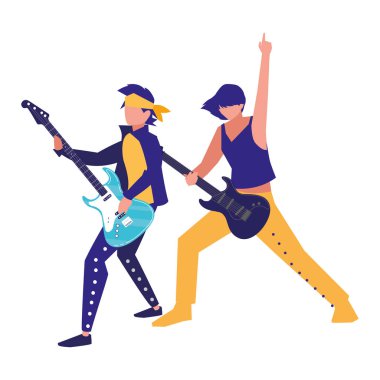 iki erkek müzisyenler müzik aletleri