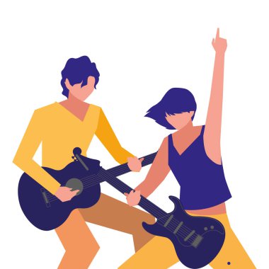 iki erkek müzisyenler müzik aletleri