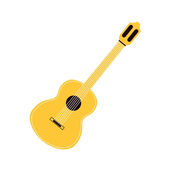 Guitarra musical sobre fondo blanco — Vector de stock