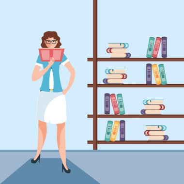 genç kadın okuma kitap avatar karakter