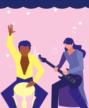 müzisyenler insanlar enstrüman orkestra çalıyor