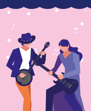 müzisyen adam banjo enstrüman çalıyor