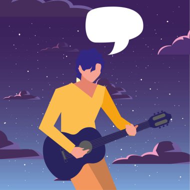 müzisyen adam klasik gitar çalma