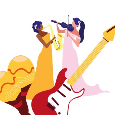 kadın müzisyen enstrüman müzik çalma