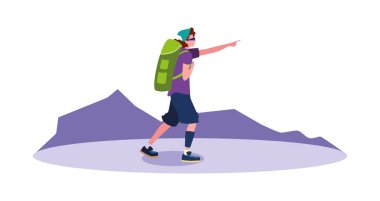 dağ manzara genç adam Backpacker