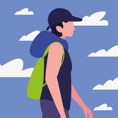 sırt çantası yürüyüş Wanderlust ile adam