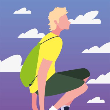 sırt çantası yürüyüş Wanderlust ile adam