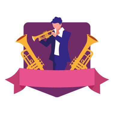 müzisyen adam trompet çalma enstrüman
