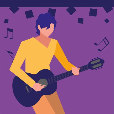 müzisyen adam klasik gitar çalma