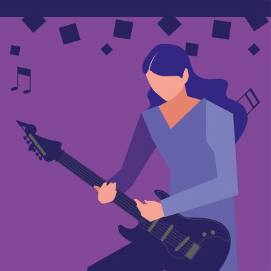 müzisyen adam elektrik gitar çalma